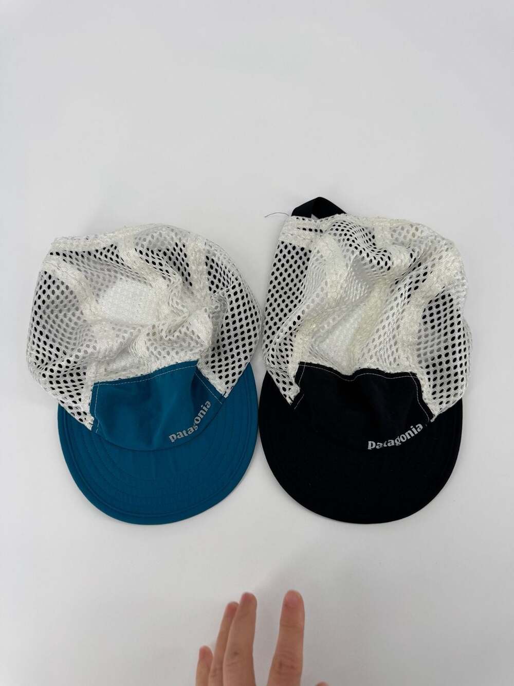 Patagonia Duckbill Mesh Running Cap Lot of 2 (Blue and Black)
